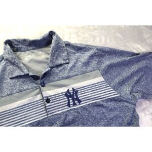 New York Yankees Blue Heathered Polo Shirt‎ Men's Size M